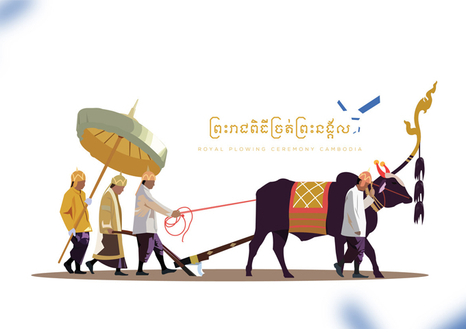 a-drawing-of-the-royal-ploughing-ceremony-in-cambodia