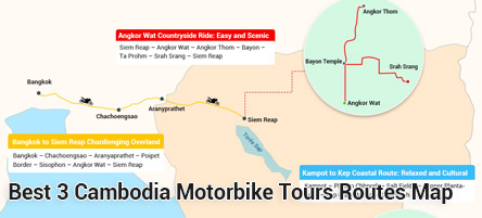 cambodia motorbike tour map