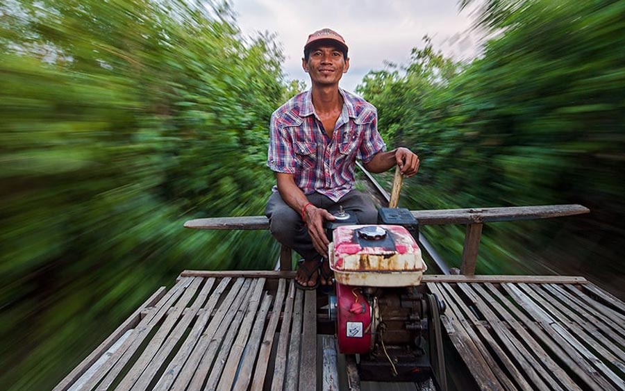 bamboo train