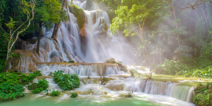Laos waterfalls peak flow