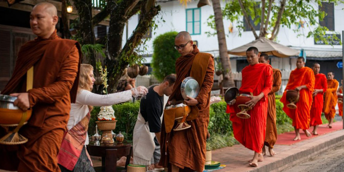 Luang Prabang January alms giving