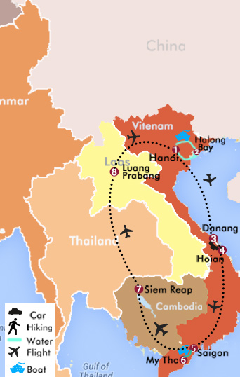 14 Days Vietnam, Cambodia and Laos Tour in Style