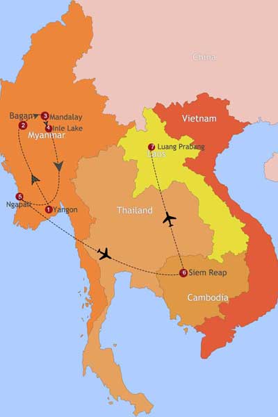 19 Days Myanmar Cambodia And Laos Highlights Tour
