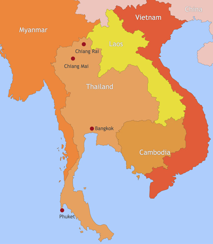 Thailand city Map