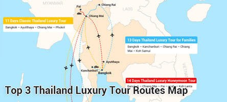 thailand luxury tour map