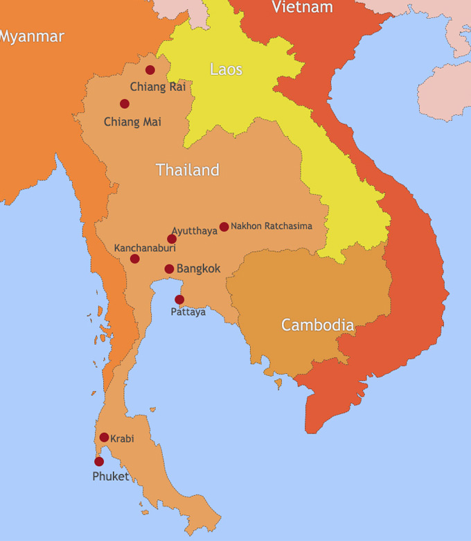 City Map Of Thailand