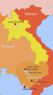 Cambodia and Laos Travel Maps