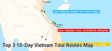 10 days vietnam tour map
