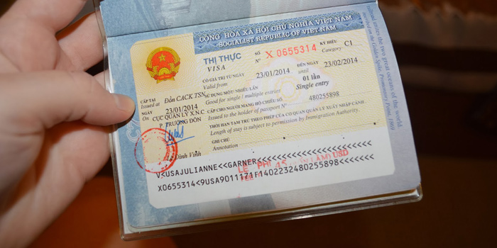  A sample of Vietnam Visa 
