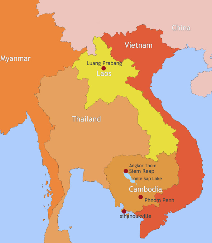 travel from cambodia to laos