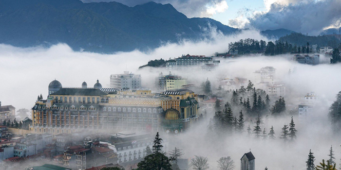 Sapa shroud in mist and fog in the morning in November