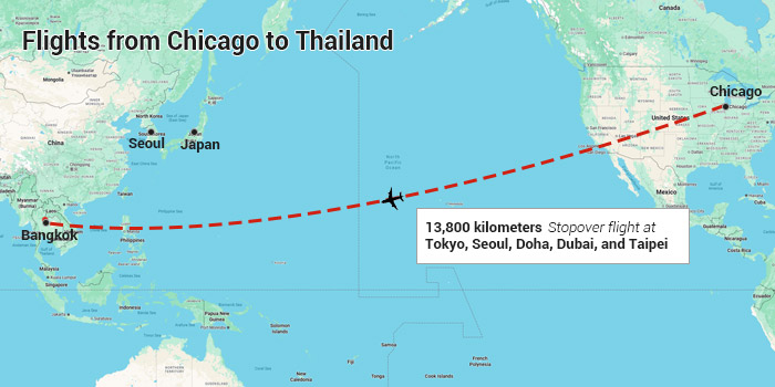 flights-from-chicago-to-thailand-map