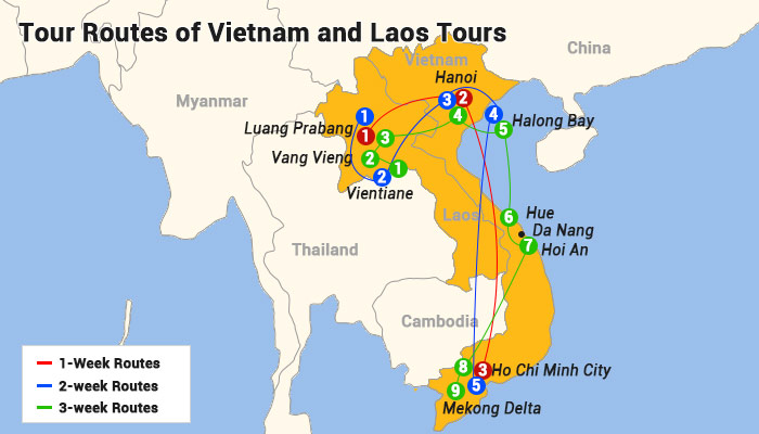 tour-routes-map-of-vietnam-and-laos