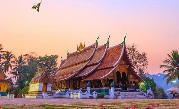 Historic Buddhist temple visited by Maria's family in Luang Prabang