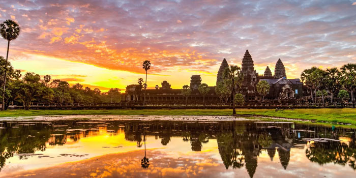 Angkor Wat at sunrise is one of the most unforgettable moments in Cambodia.