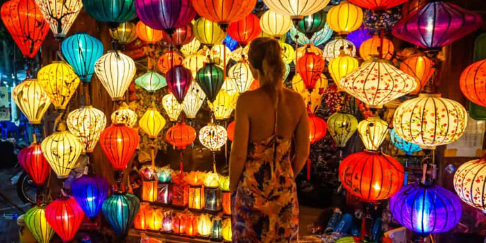 Hoi An feels especially charming at night when lanterns light up the old town.