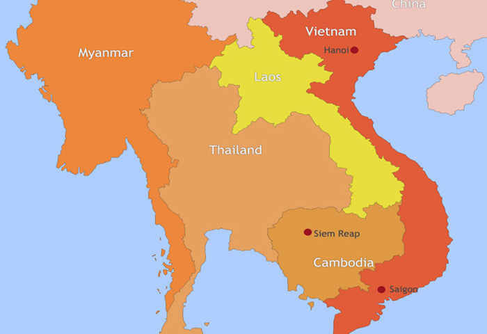 Vietnam and Cambodia Map