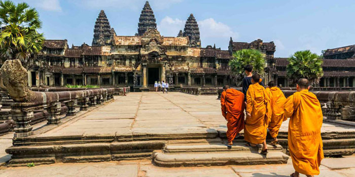 Monks at Angkor Wat