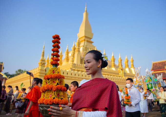 The Luang Festival celebrated in Vientiane laos
