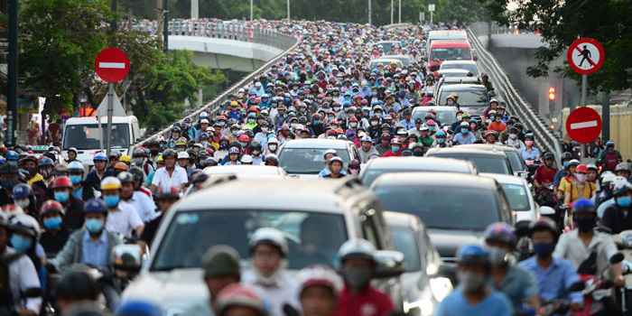 vietnam traffic jam