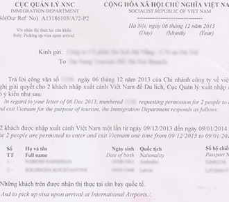 Visa Approval Letter